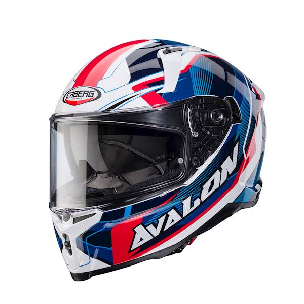 Kask Caberg Avalon X Optic biały/niebie/czerwo XXL