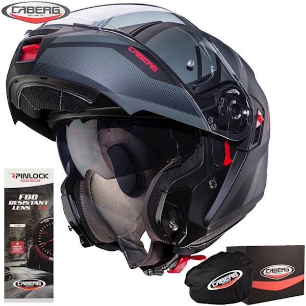 Kask Caberg Levo X Manta czarn mat/szar/czerwo S