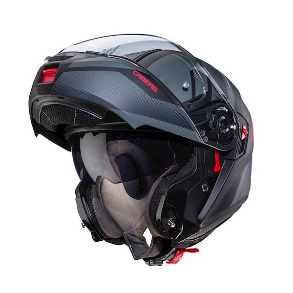 Kask Caberg Levo X Manta czarn mat/szar/czerwo M