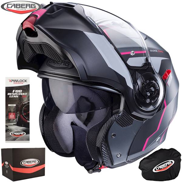 Kask Caberg Duke Evo Move szary mat/czarny/fuksja