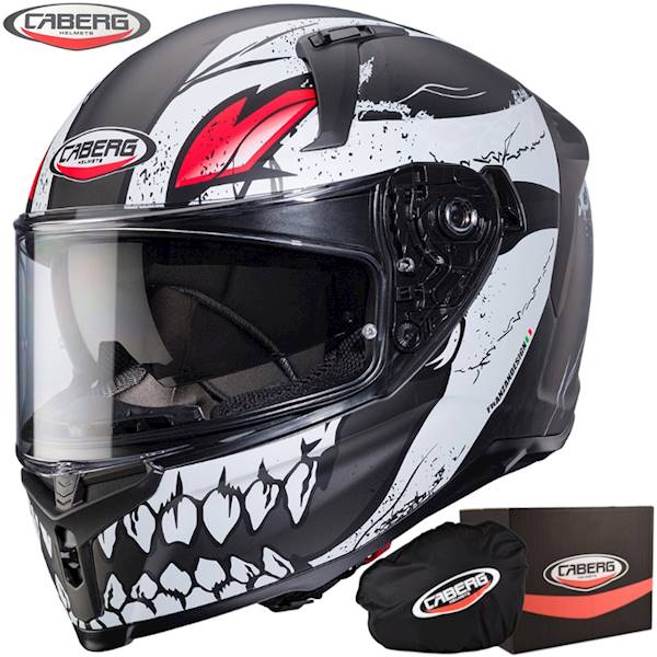 Kask Caberg Avalon X Punk szary mat/biał/czerw XL
