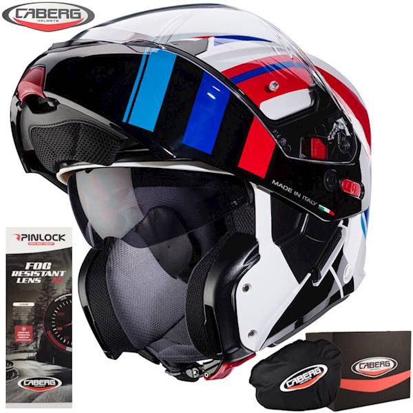 Kask Caberg Horus X Road biał/czar/czerw/niebie M