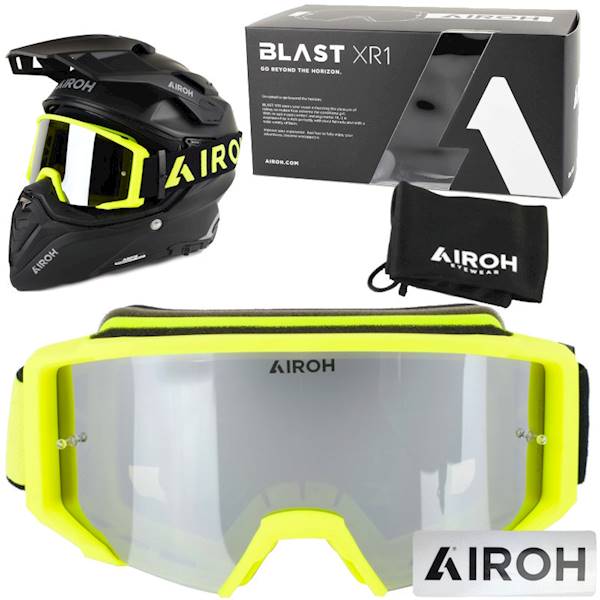 Gogle Airoh Blast Xr1 Yell Mat Szyba Silver Mirror