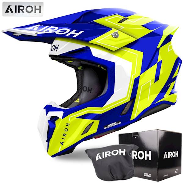 Kask Airoh Twist 3 Dizzy Blue/Yellow Gloss XL
