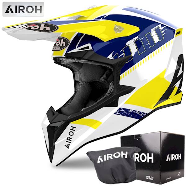 Kask Airoh Wraaap Feel Yellow/Blue Gloss XL