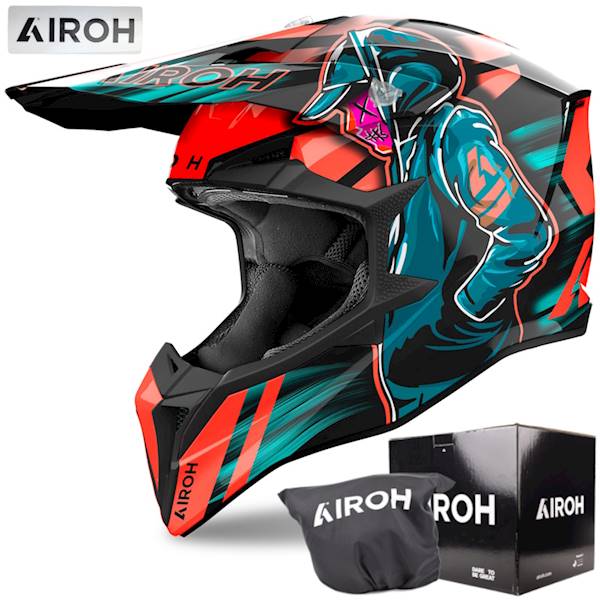 Kask Airoh Wraaap Cyber Orange Gloss S