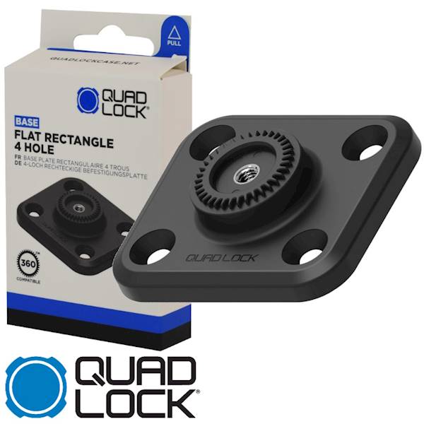 Quad Lock Płaska prostokątna podstawa 360 z 4 otwo