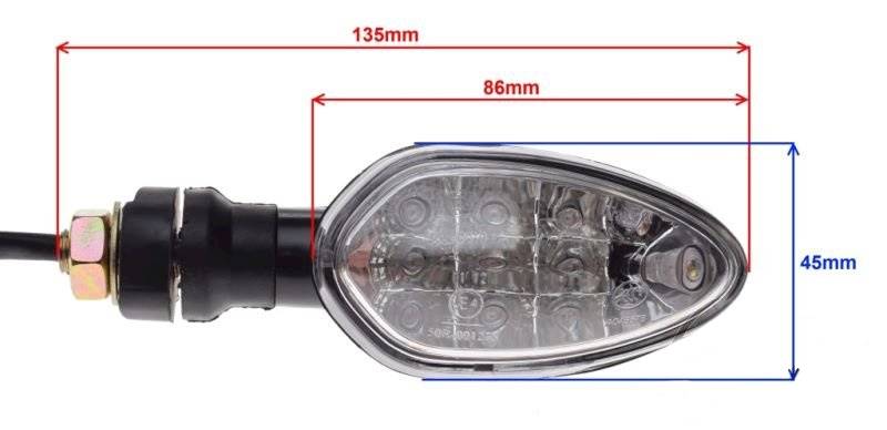 KIERUNKOWSKAZ BIAŁY KLOSZ LED 12V 1.4W CN