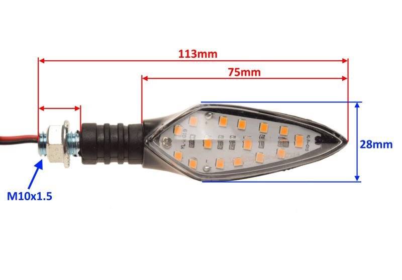 KIERUNKOWSKAZ CZARNY DIODY LED