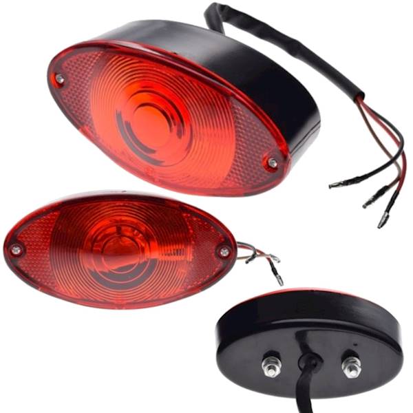 LAMPA TYŁ CZARNA CZERWONY KLOSZ