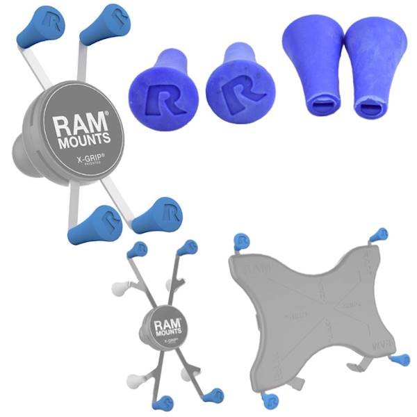 RAM® X-Grip® Niebieska gumowa zatyczka, 4 sztuki