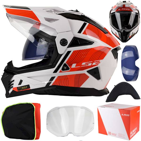 Kask LS2 MX702 Pioneer II Hill White Red