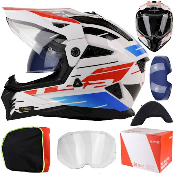 Kask LS2 MX702 Pioneer II Namib White Blue Red L