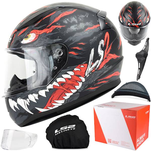Kask LS2 FF353 Rapid II Kaiju M.Bl. Red White XL