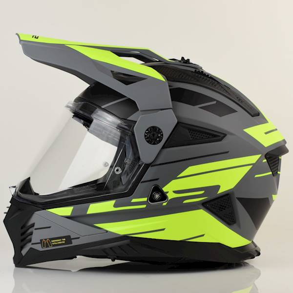 Kask LS2 MX702 Pioneer II Namib M.Grey H-V Yel M