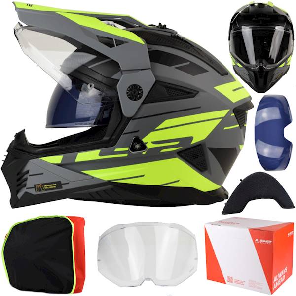 Kask LS2 MX702 Pioneer II Namib M.Grey H-V Yel