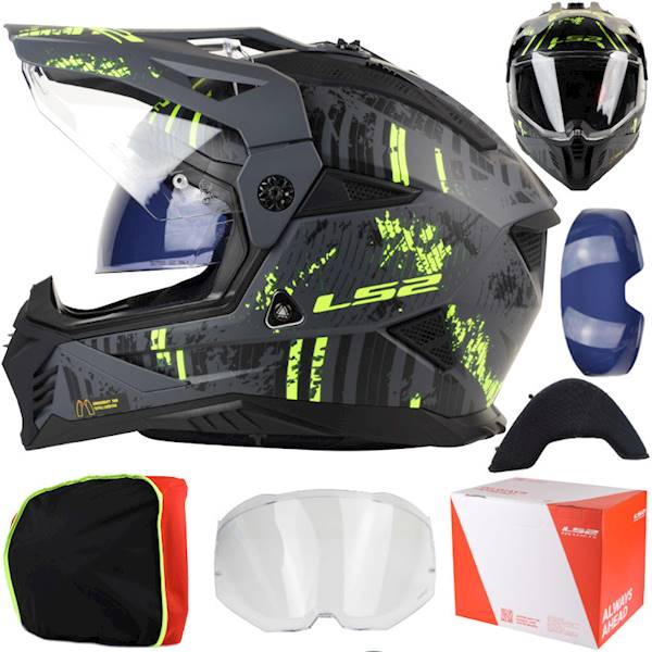 Kask LS2 MX702 Pioneer II Crazy M. Bl. H-V Yel