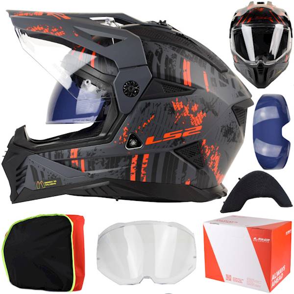 Kask LS2 MX702 Pioneer II Crazy Black Red