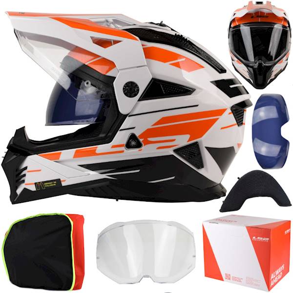 Kask LS2 MX702 Pioneer II Namib White Orange XXL