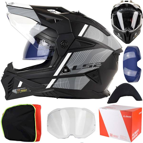 Kask LS2 MX702 Pioneer II Hill Matt Bl. White
