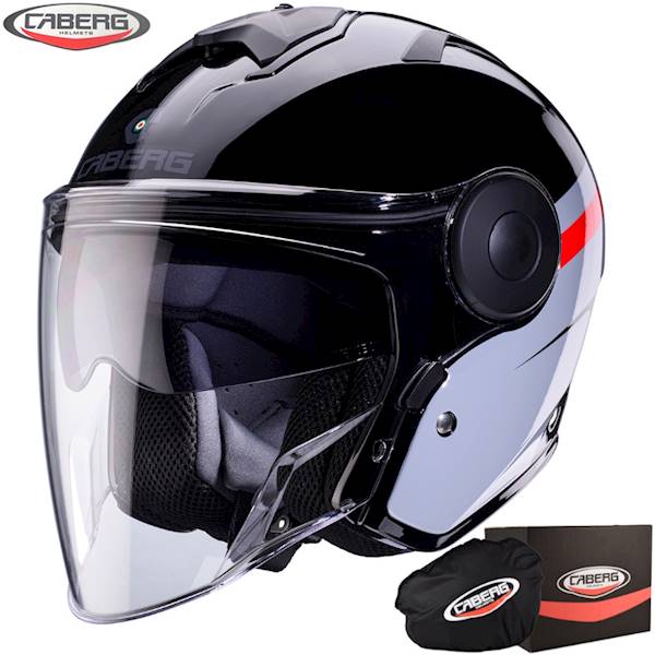 Kask Caberg Soho Zephyr czarny/szary/czerwony