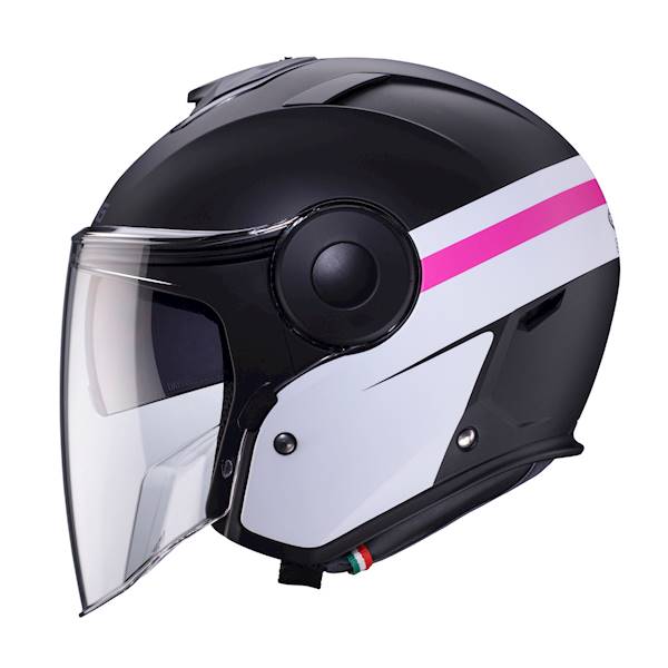 Kask Caberg Soho Zephyr czarny mat/biał/fuksja M