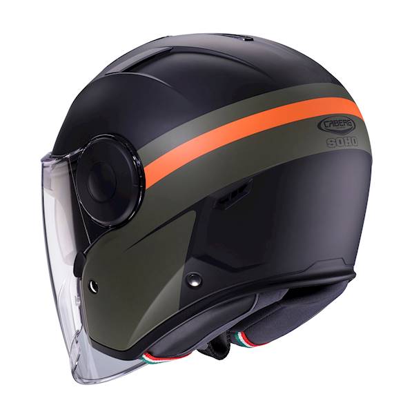 Kask Caberg Soho Zephyr czarny mat/zielony/pom L