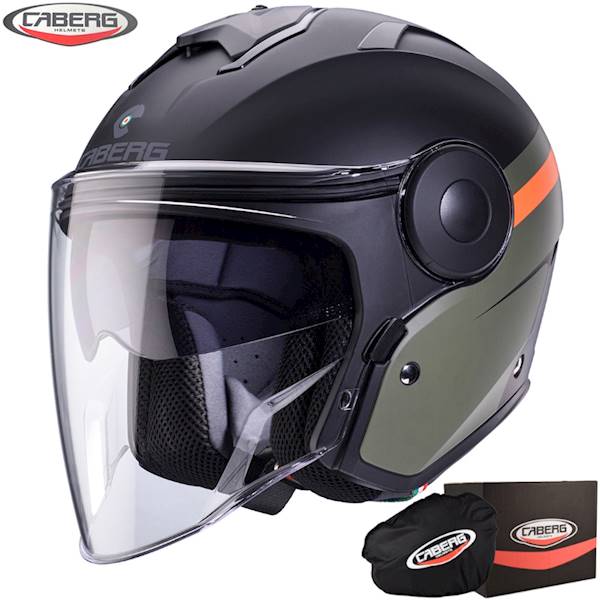 Kask Caberg Soho Zephyr czarny mat/zielony/pomarań
