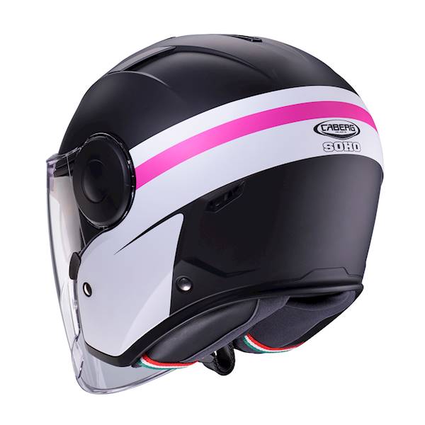 Kask Caberg Soho Zephyr czarny mat/biał/fuksja S