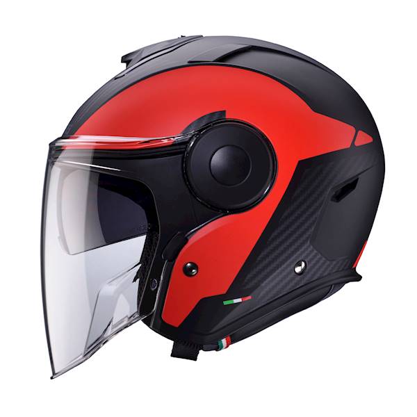 Kask Caberg Soho Milano czarny mat/czerwony XL