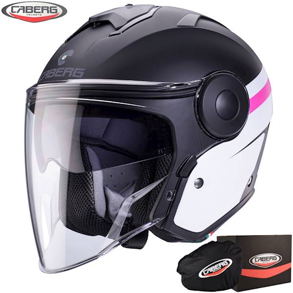 Kask Caberg Soho Zephyr czarny mat/biały/fuksja