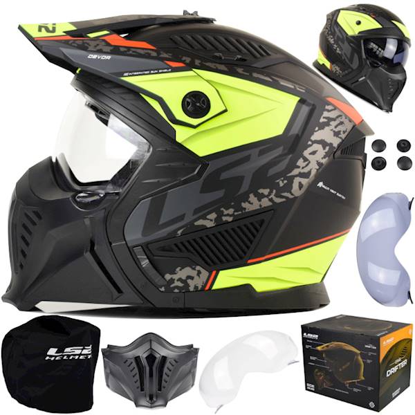 Kask LS2 OF606 Drifter Devor M.Bl. H-V Yel M