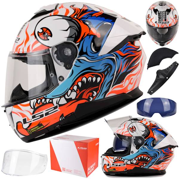 Kask LS2 FF808 Stream II Inferno Wh.Blue XL