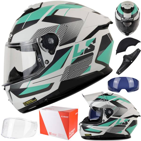 Kask LS2 FF808 Stream II Road M. Cyan Grey XXL