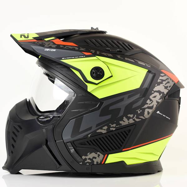 Kask LS2 OF606 Drifter Devor M.Bl. H-V Yel XXL