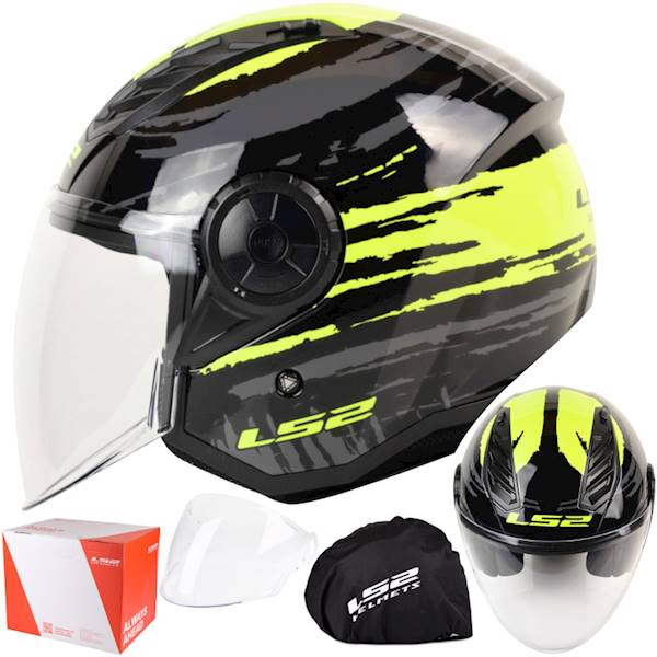 Kask LS2 OF616 Airflow II Brush Bl. H-V Y. XXL