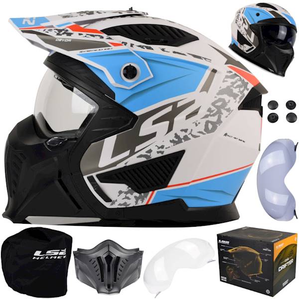 Kask LS2 OF606 Drifter Devor M.White Blue L