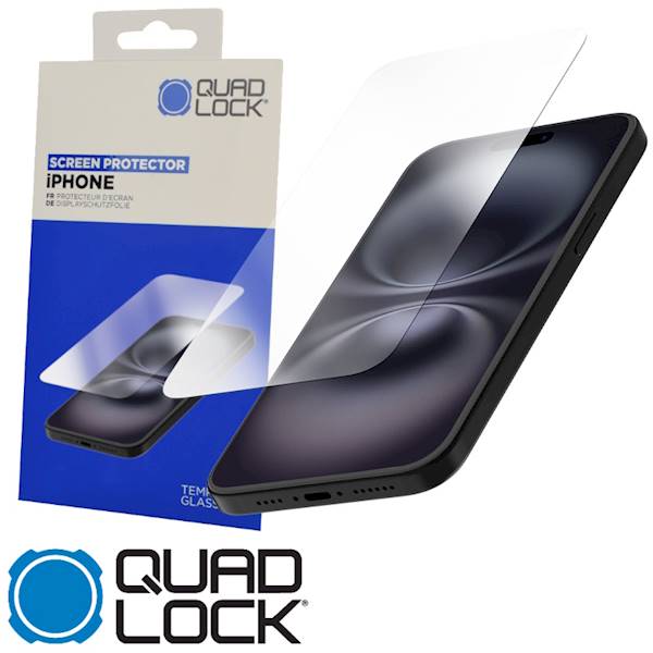 Quad Lock Szkło na wyświetlacz iPhone 16 Plus