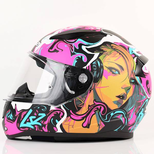 Kask LS2 FF353 Rapid II Cyberg M. Purp.Cyan 3XL