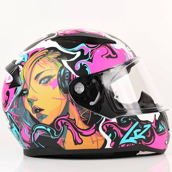 Kask LS2 FF353 Rapid II Cyberg M. Purp.Cyan M