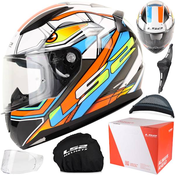 Kask LS2 FF353 Rapid II Xdron White Ora. XL