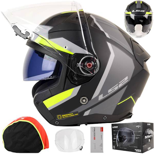Kask LS2 OF603 Infinity II Focus M.Bl. H-V.Y XL