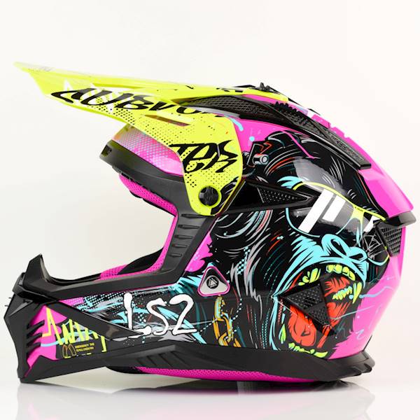 Kask LS2 MX708 Fast II Gorilla Purple H-V Yel M