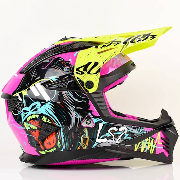 Kask LS2 MX708 Fast II Gorilla Purple H-V Yel M