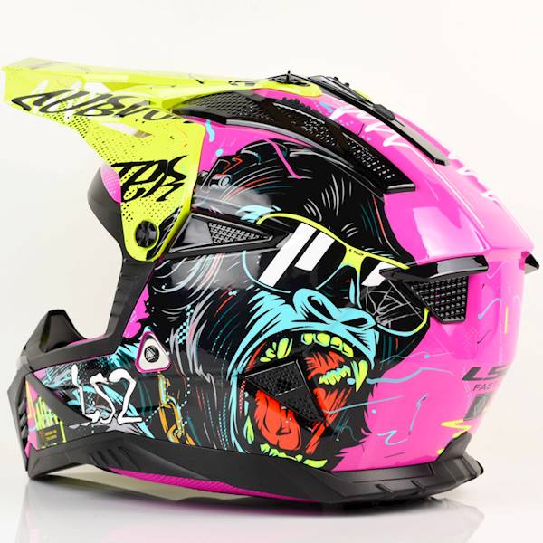 Kask LS2 MX708 Fast II Gorilla Purple H-V Yel M