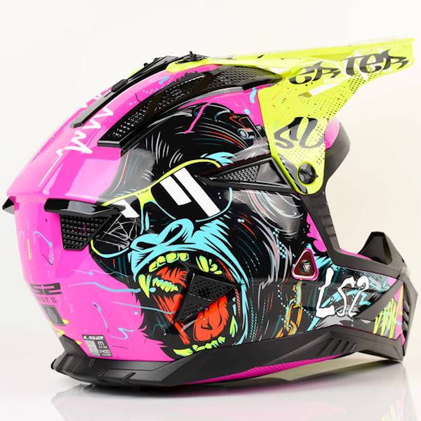 Kask LS2 MX708 Fast II Gorilla Purple H-V Yel M