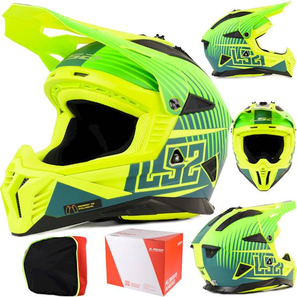 Kask LS2 MX708 Fast II Duck Matt H-V Green Yel 3XL