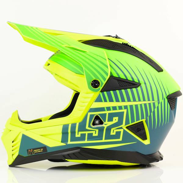 Kask LS2 MX708 Fast II Duck Matt H-V Green Yel L