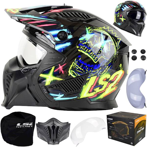 Kask LS2 OF606 Drifter Rayz Black Blue XXL