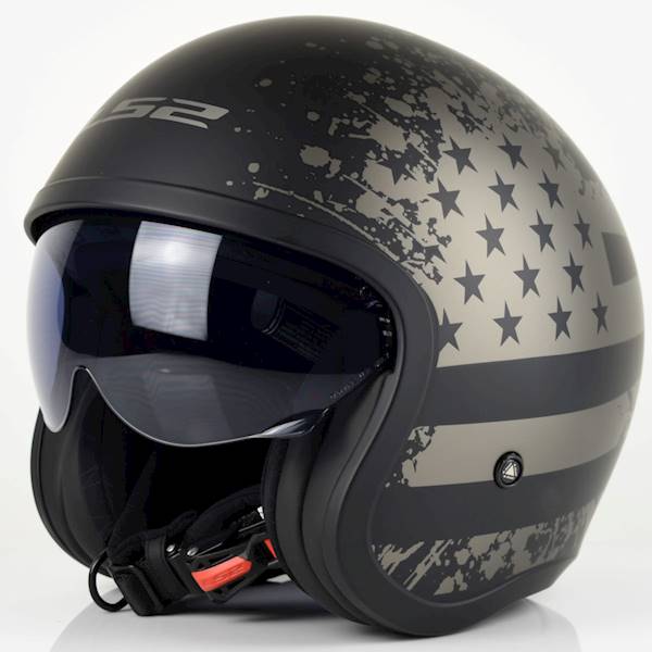 Kask LS2 OF599 Spitfire II Matt Black Flag XS